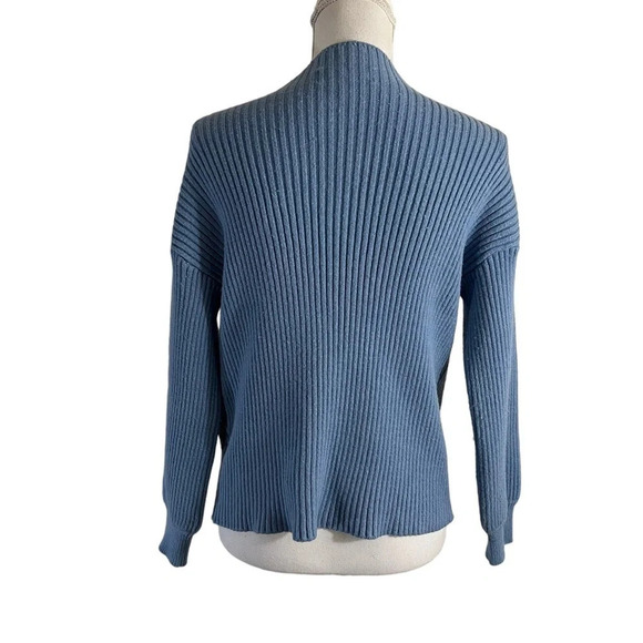 Philosophy Blue Textured Knit Sweater Size Large Mock Neck Pullover Long Sleeves - Picture 3 of 6